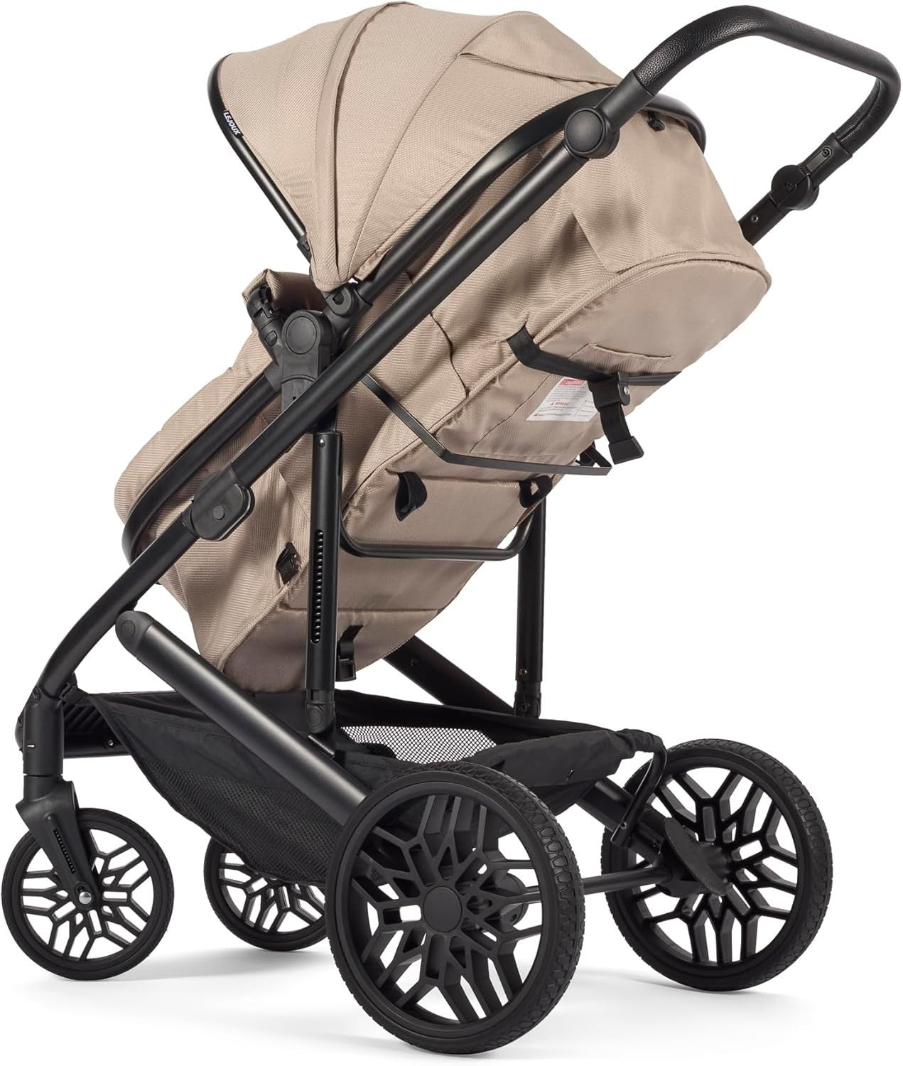 Baby Pushchair Travel System Foldable Stroller Carrycot One Hand Fold Beige