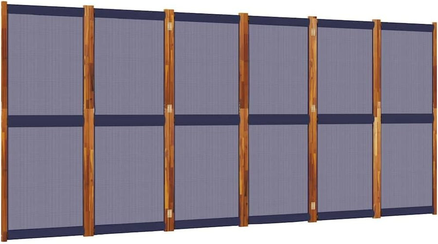 6 Panel Acacia Wood Folding Room Divider 420x180cm Outdoor Privacy Screen