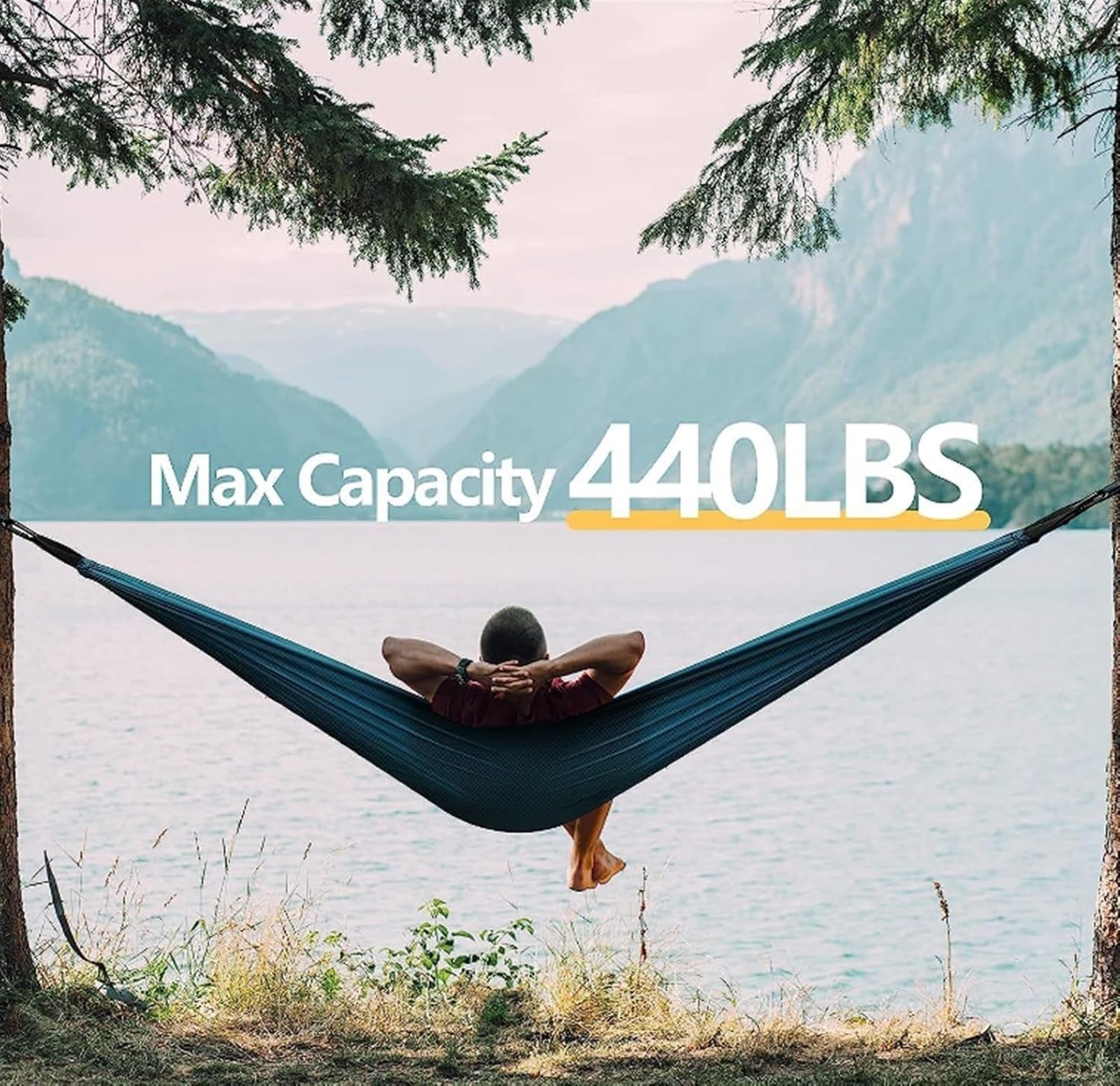 Double Camping Hammock Ultra-Light Portable 440lb Load Outdoor Relaxation