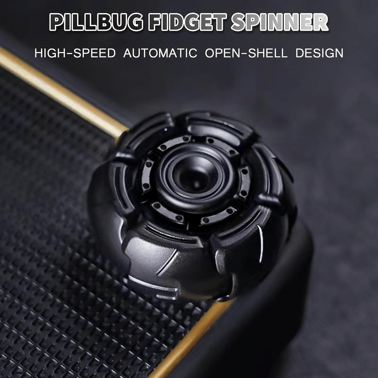 Black Metal Open Shell Fidget Spinner Smooth Spin EDC Stress Relief