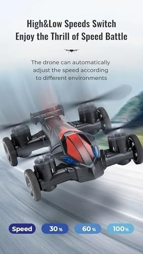 2-in-1 Land-Air RC Drone & Car, Headless Mode, 360° Flips, Kids Toy