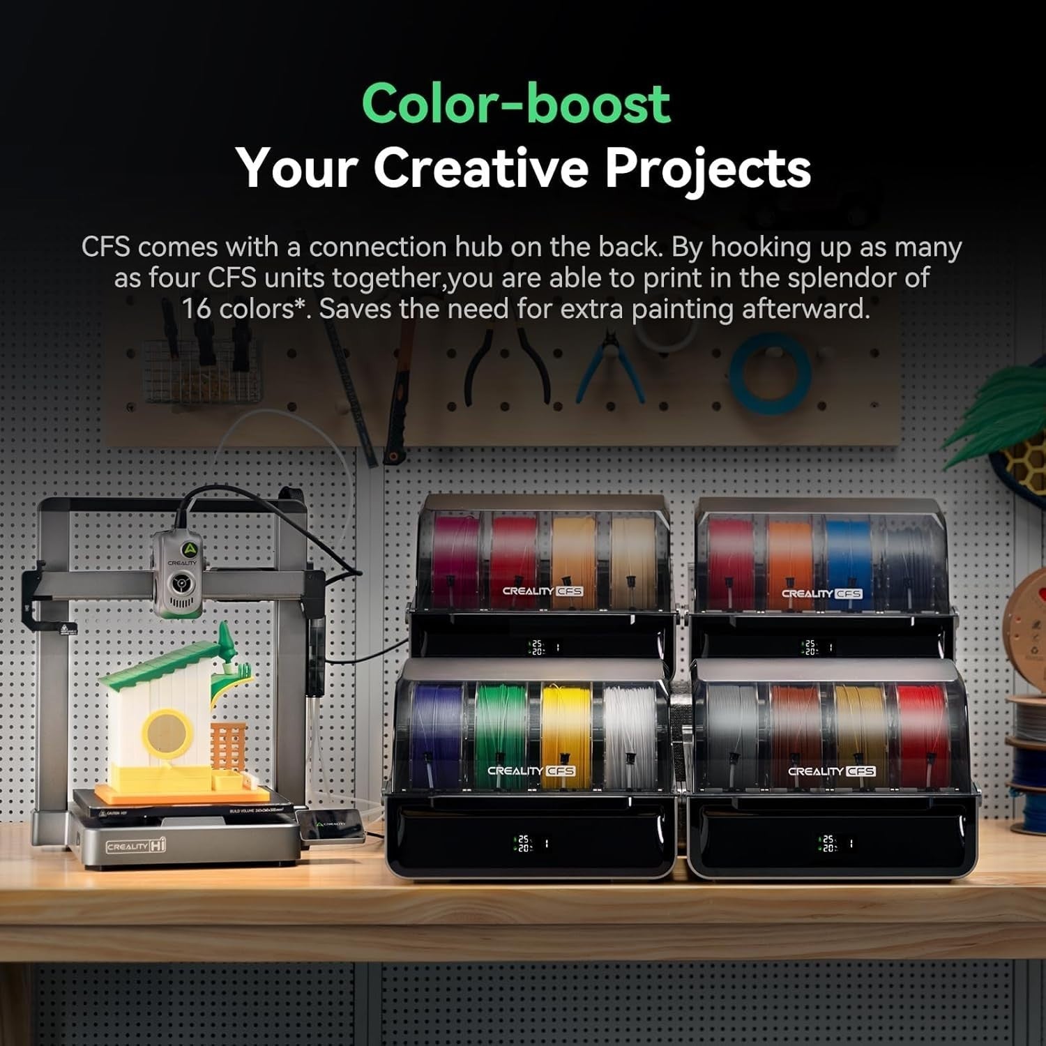 Multi-Color FDM 3D Printer 500mm/s Auto Level Quiet Large Build