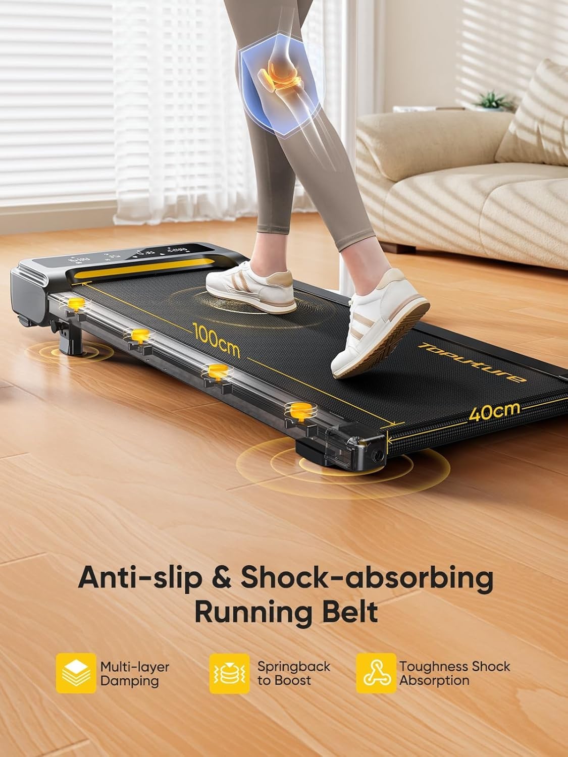 Under Desk Treadmill 2.5HP Home Walking Running Pad 9% Incline LED Display