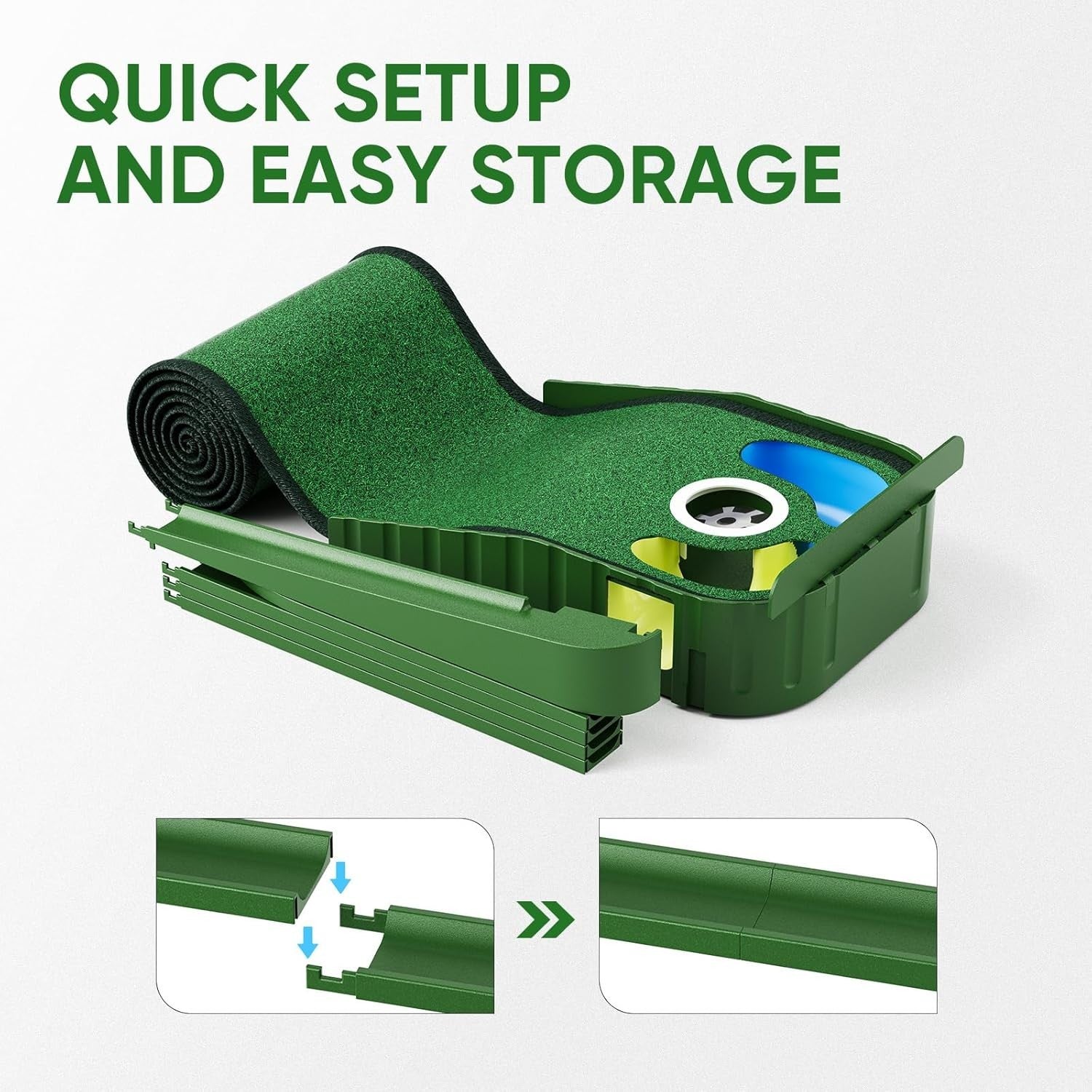 Golf Putting Green Mat Auto Ball Return Training Aid Home Office Practice