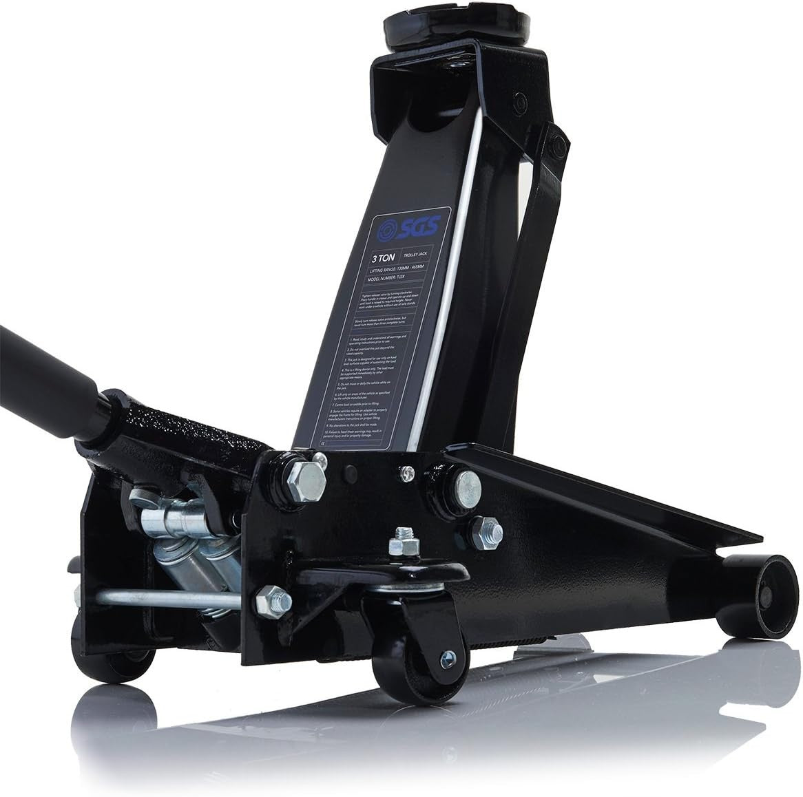 3 Ton Heavy Duty Trolley Jack + 6 Ton Axle Stands Set 130–370mm Car Van Lift