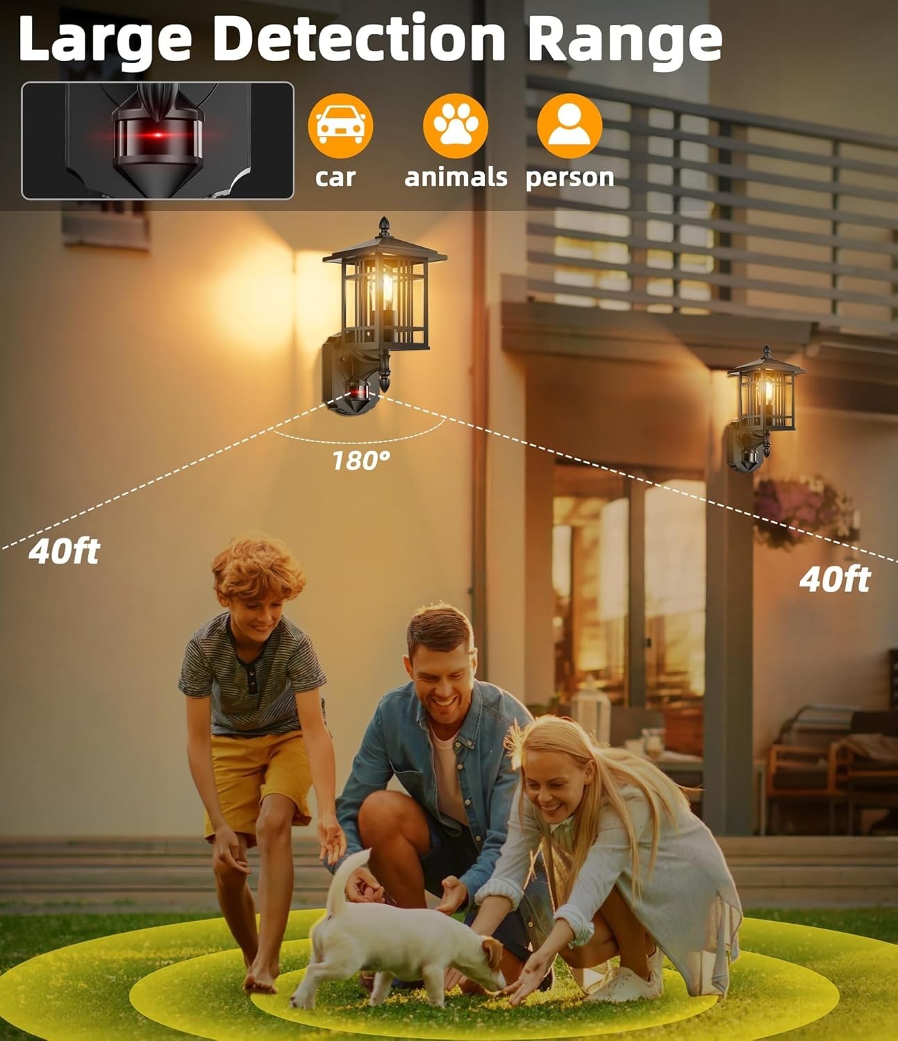 Outdoor Motion Sensor Wall Light Waterproof E27 Dusk Dawn Lamp