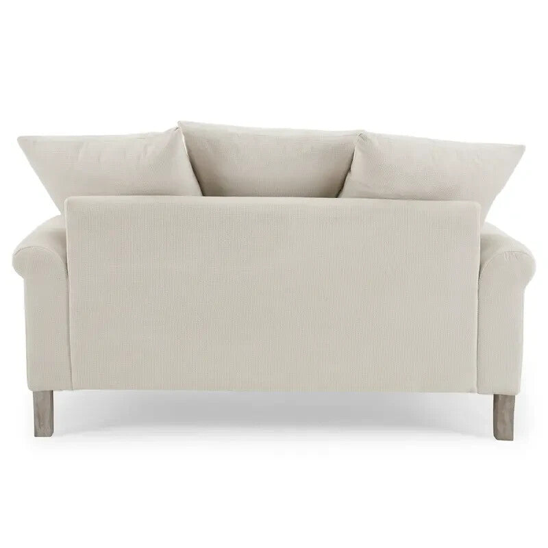 Ivory Linen 2 Seater Sofa with Scatter Cushions | Deep Plush Seating