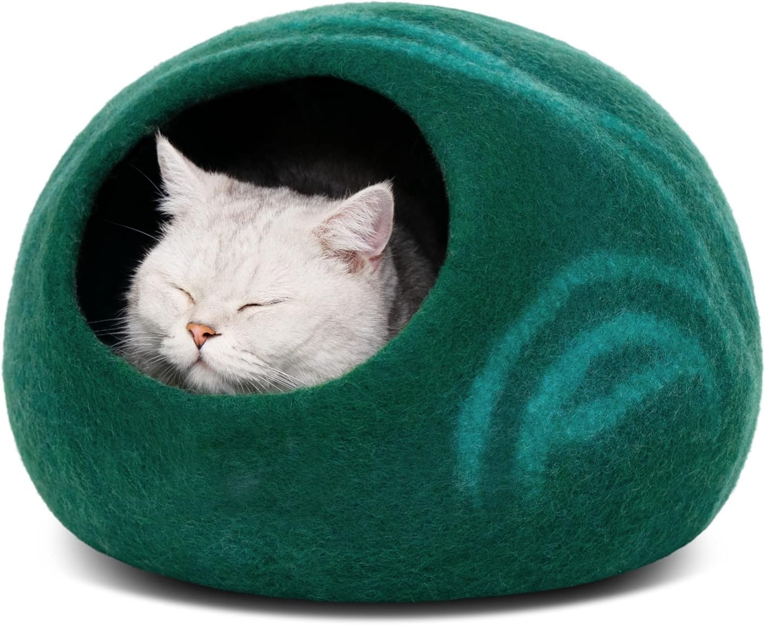 Handmade Wool Cat Cave Bed Large Felt Cat House Indoor Cozy Hideaway