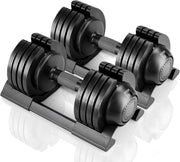 40kg Adjustable Dumbbell Set Pair 5-in-1 Quick Change Non-Slip Home Gym