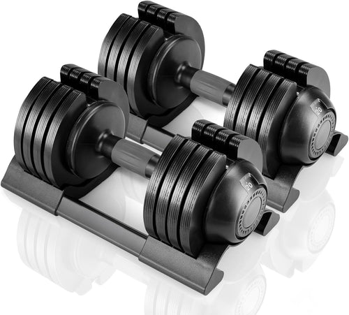 40kg Adjustable Dumbbell Set Pair 5-in-1 Quick Change Non-Slip Home Gym