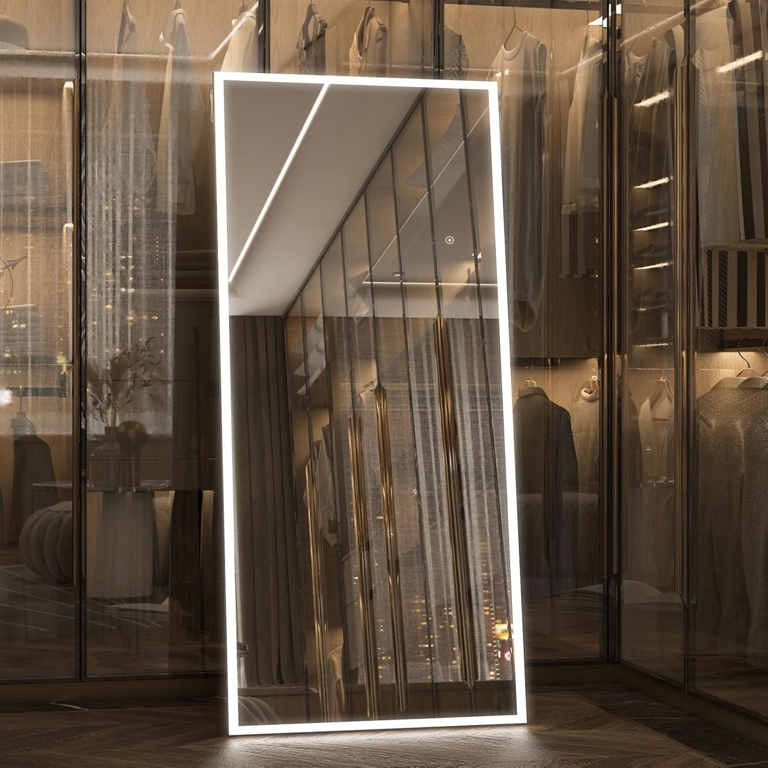LED Full Length Mirror 165x60cm Wall Mounted Dimmable Standing Light
