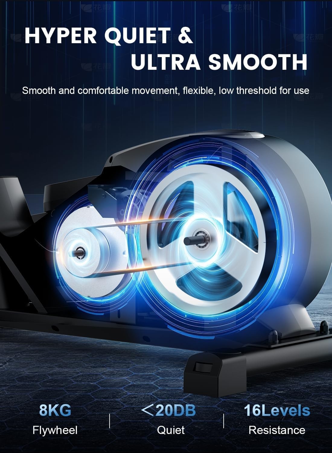 Ultra-Quiet Elliptical Cross Trainer 16-Level Magnetic Resistance Home Gym