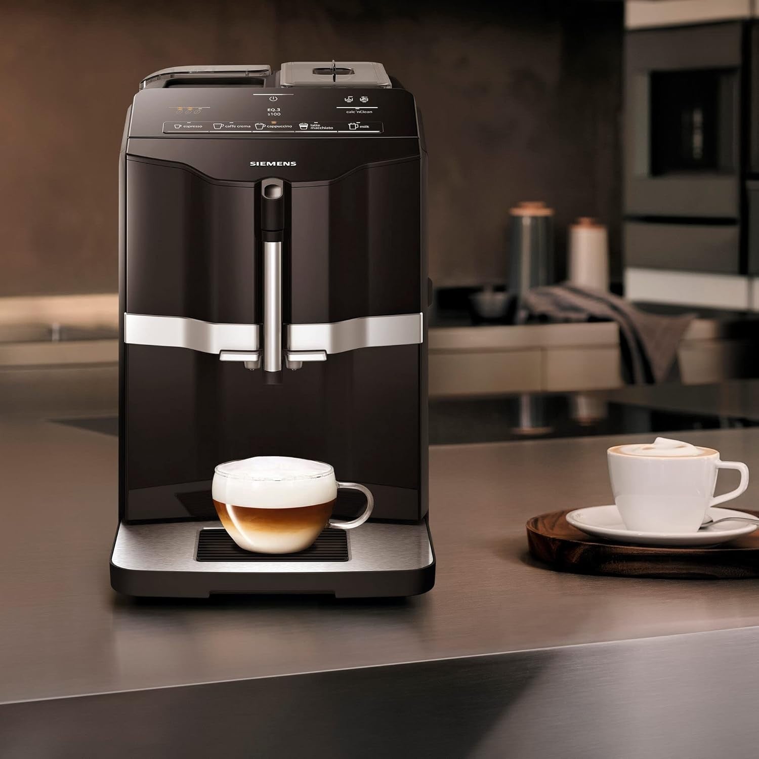 Bean-to-Cup Coffee Machine with Milk Frother, 1.4L Tank, One-Touch Drinks