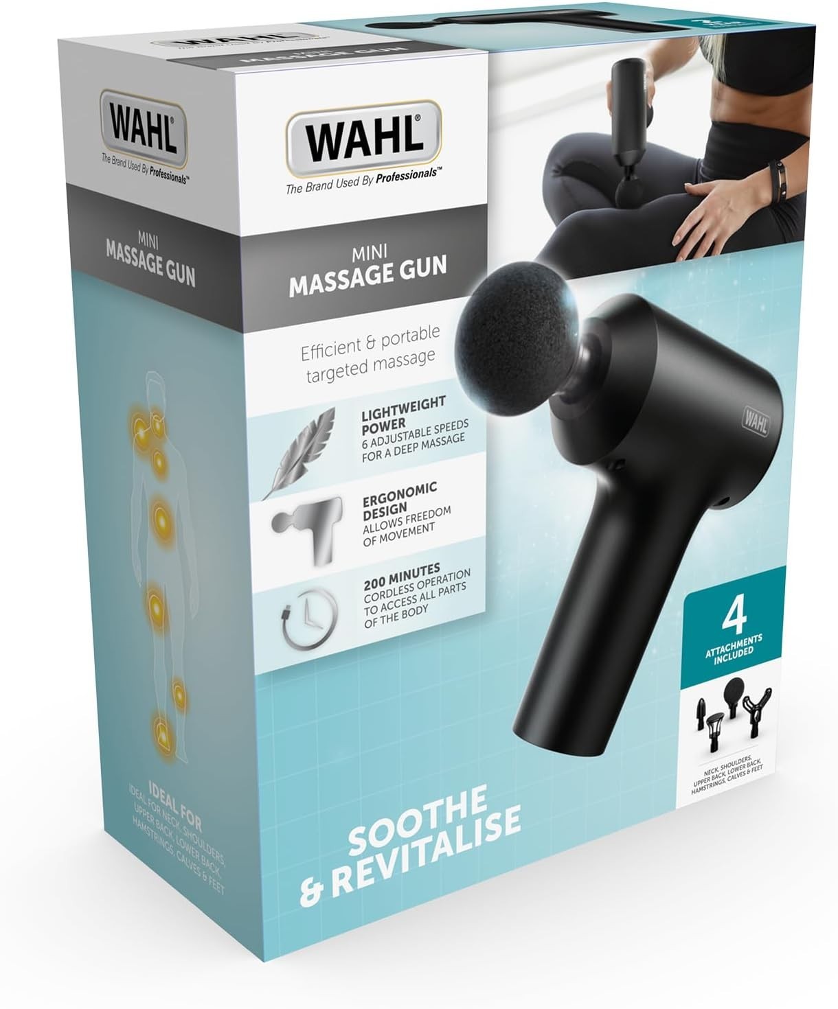 Mini Massage Gun Cordless Deep Tissue Muscle Massager 6 Speeds Travel Size