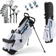 Right Hand Golf Club Set 12pc Woods Irons Wedge Putter Stand Bag