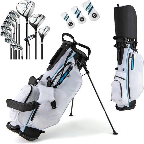 Right Hand Golf Club Set 12pc Woods Irons Wedge Putter Stand Bag