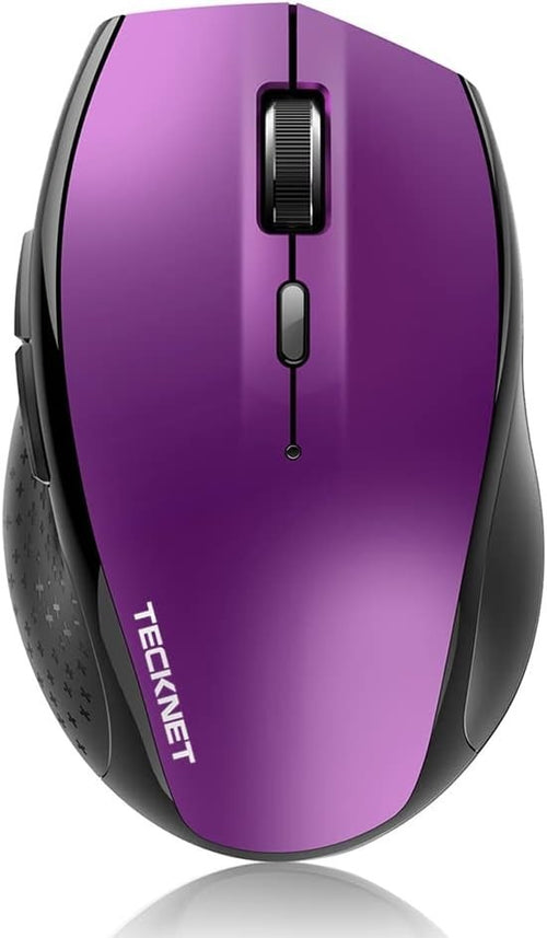 Wireless Bluetooth Mouse 4800DPI Ergonomic Silent Click Long Battery Purple