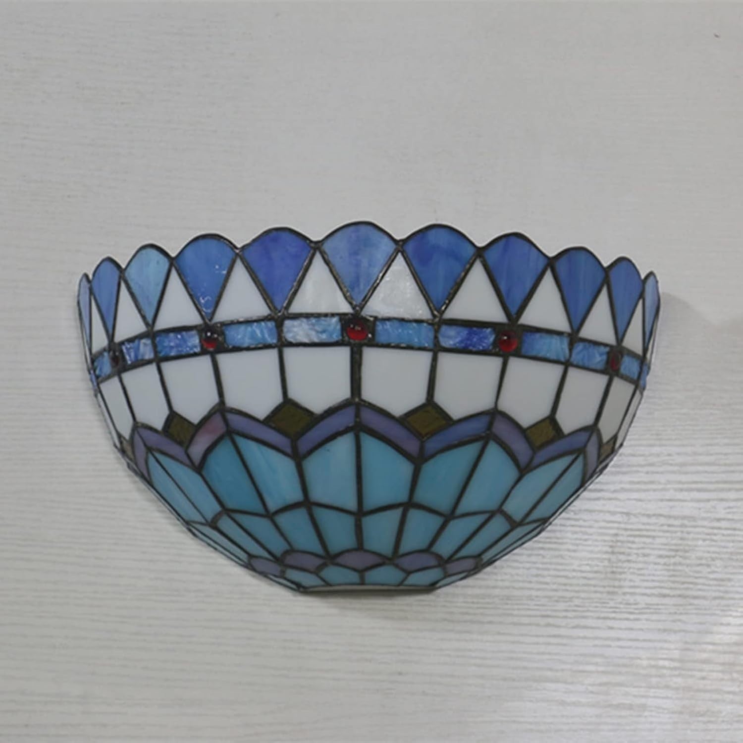 Mediterranean Stained Glass Wall Sconce, 12" Tiffany Style Light