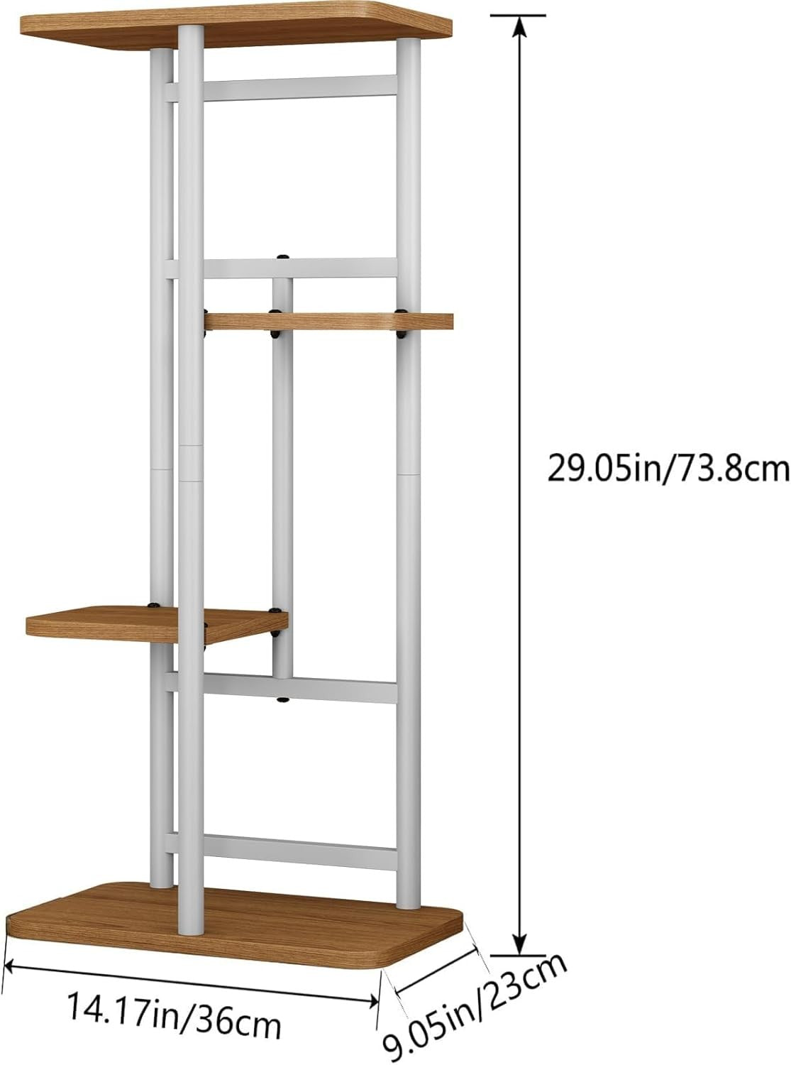 4 Tier Metal Plant Stand Indoor 5 Pot Flower Rack Corner Display Shelf White