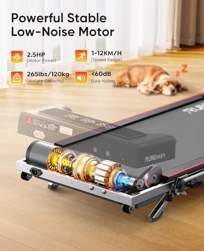 6in1 Folding Treadmill 9% Incline Under Desk Walking Pad 12kmh LED APP Remote