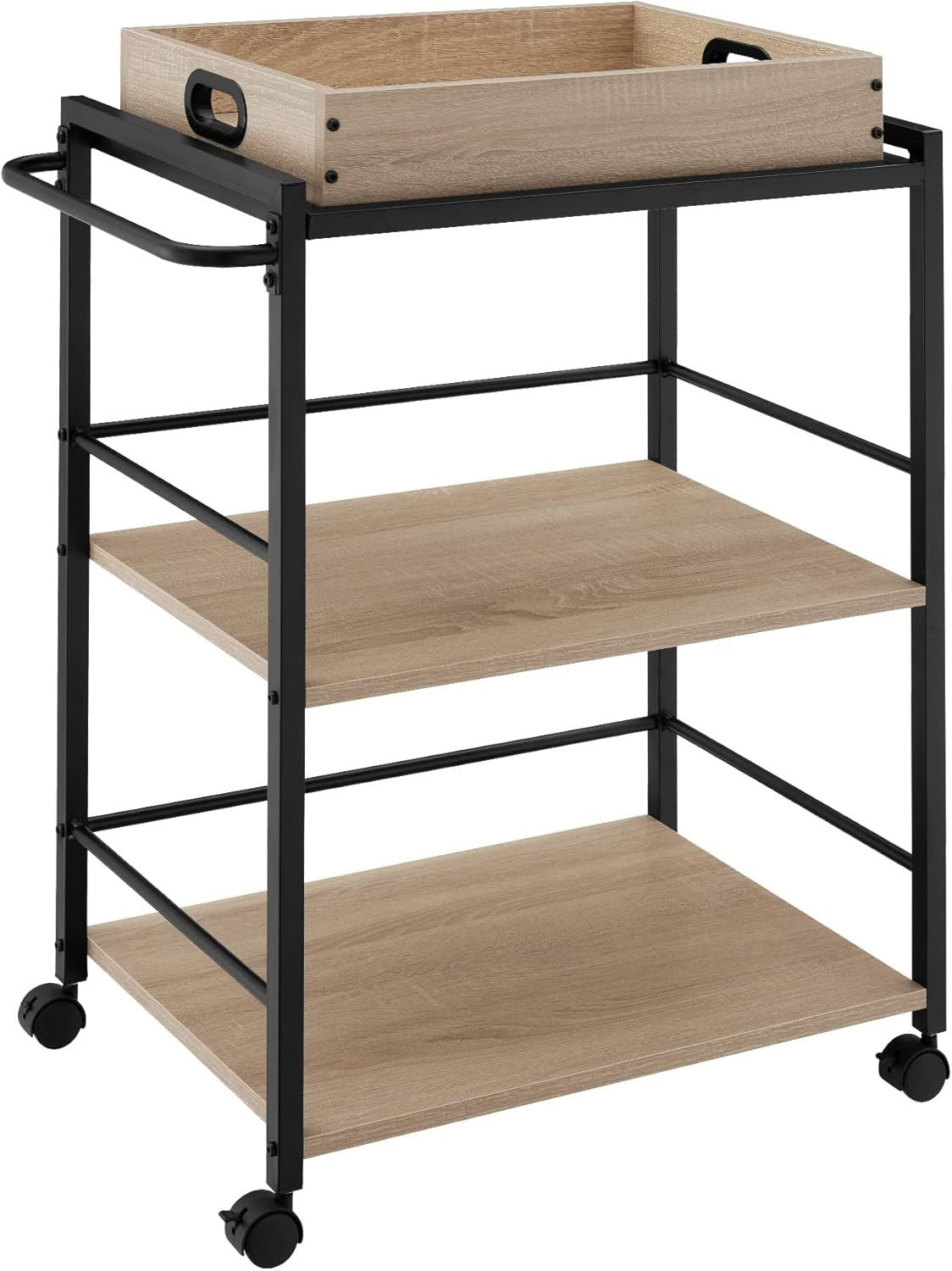 Industrial Drinks Trolley 3 Tier Bar Cart Tray