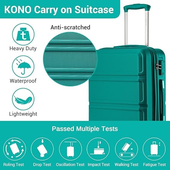 Travel Check Luggage 24” ABS+PC Hard Case Spinner Wheels TSA Lock