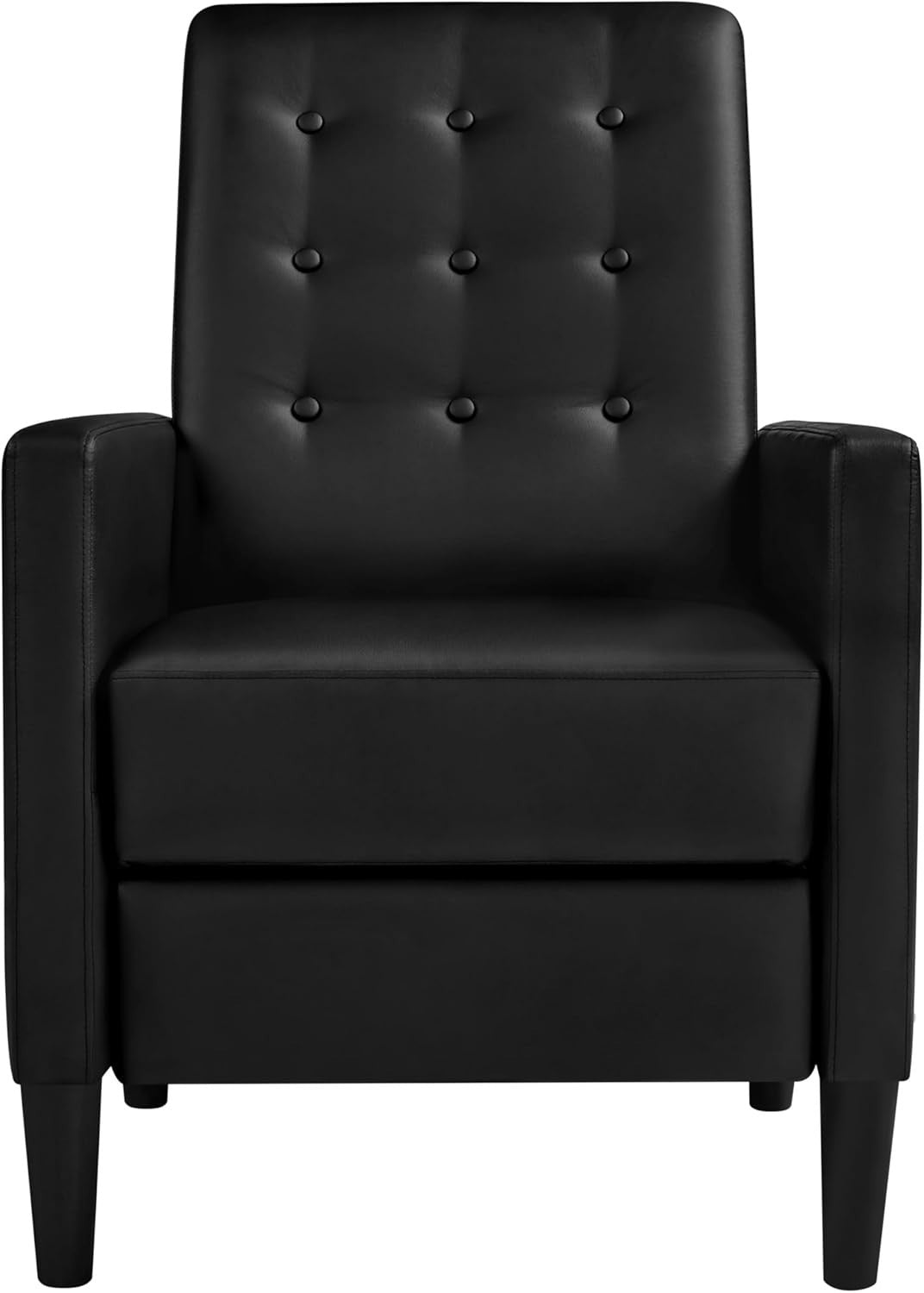 Black Faux Leather Recliner Chair Sofa Adjustable Footrest Padded Seat