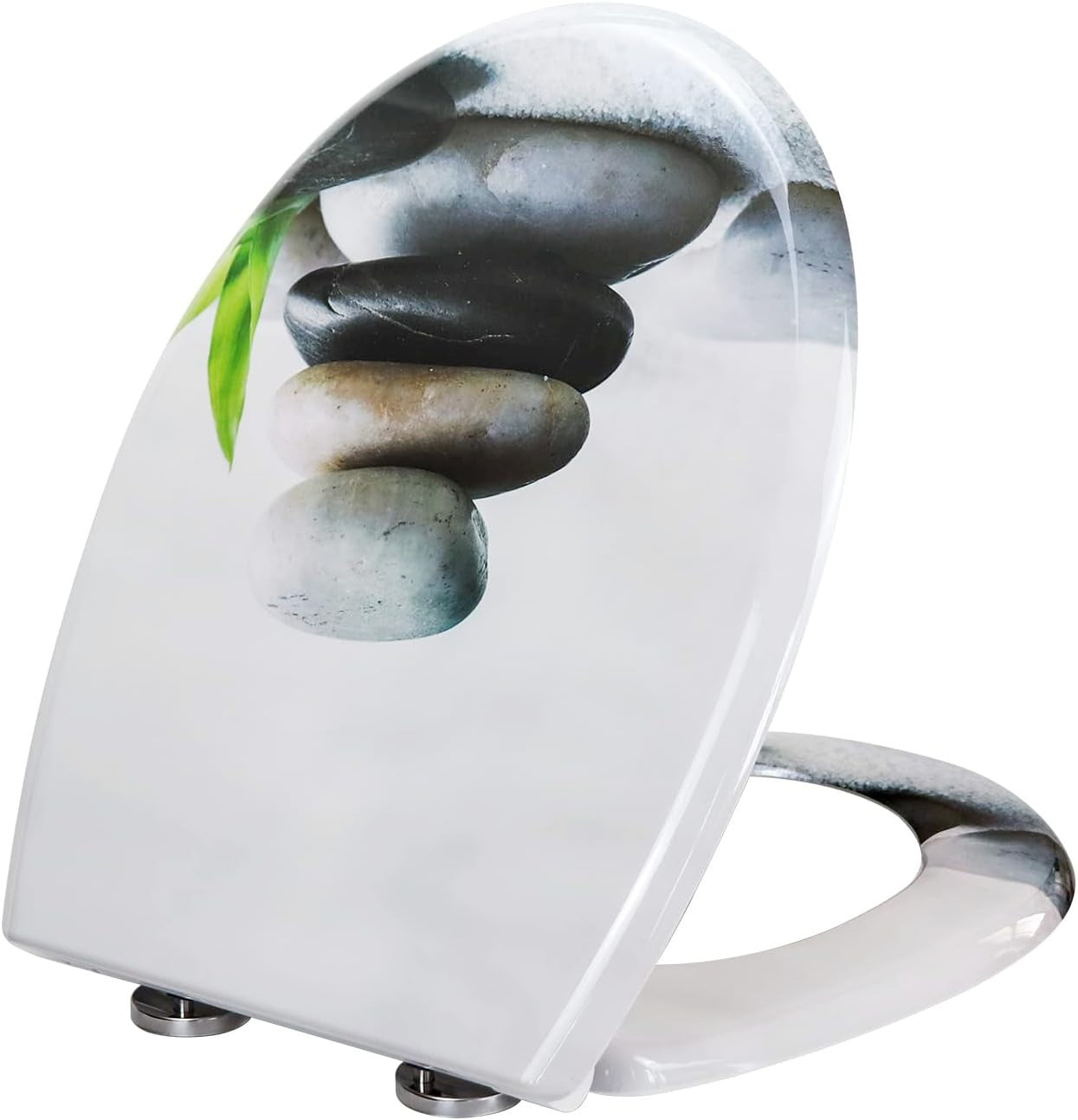 Soft Close Toilet Seat Quick Release Lid Top Fixing Duroplast 45x37cm