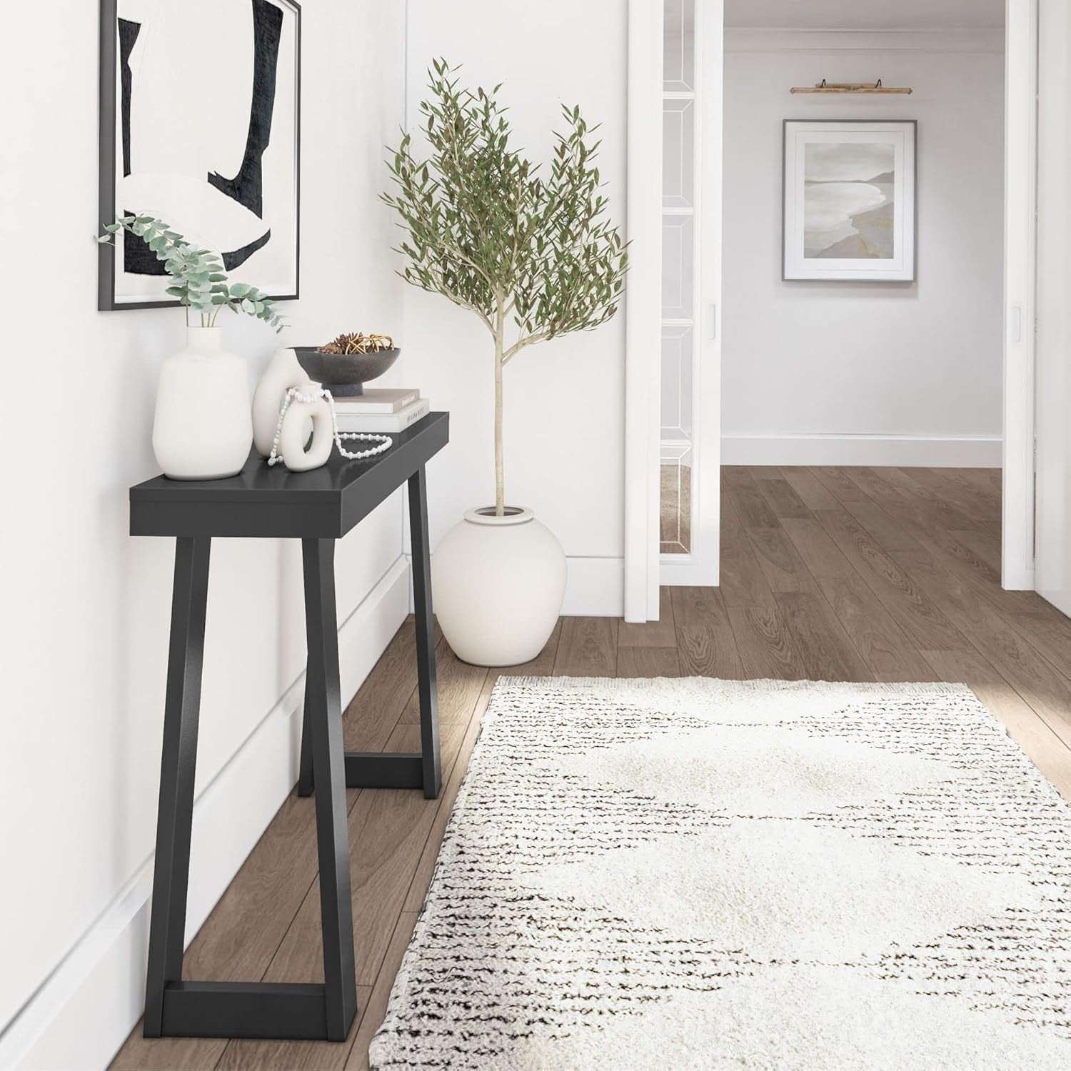 36 Inch Solid Wood Console Table – Narrow Hallway Sofa Accent Table