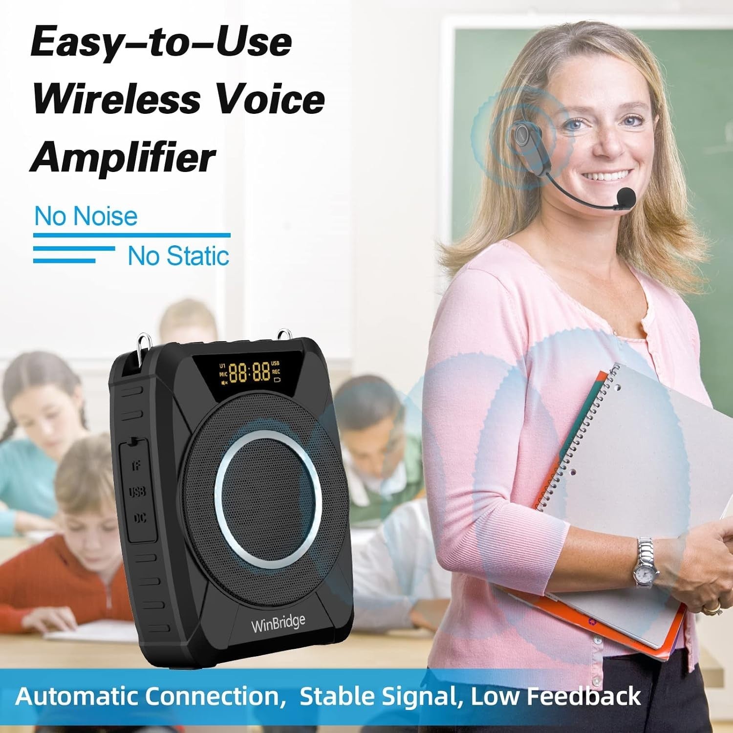 20W Bluetooth 5.0 Voice Amplifier Wireless Mic IPX6 15H PA