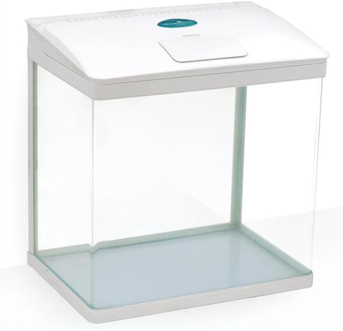 29L Nano Fish Tank with LED Light & Tray Filter Curved Glass Aquarium