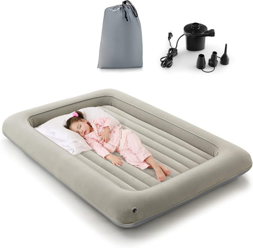 Kids Inflatable Travel Bed with Electric Pump – Portable Air Mattress for Campin