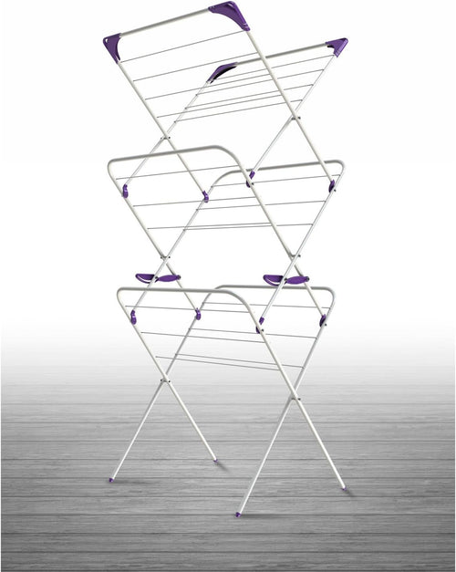 3 Tier Indoor Clothes Airing Rack Foldable Laundry Dryer Slim Space Saving