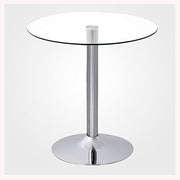 Round Glass Dining Table 60cm Tempered Top Chrome Base 2-4 Seater Modern