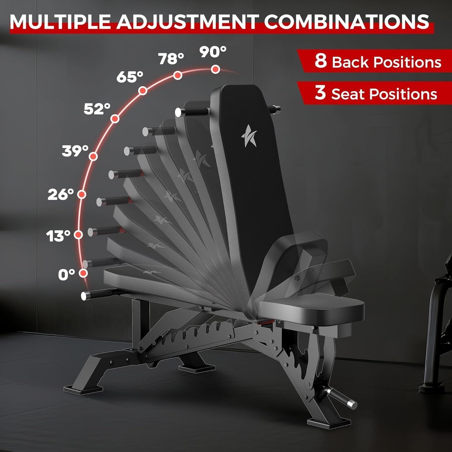 1300lb Adjustable Weight Bench Incline Decline Flat Home Gym