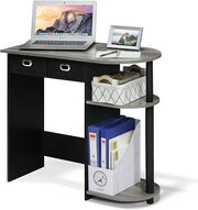 Compact Home Laptop Desk Study Writing Table Storage Shelves Small Space