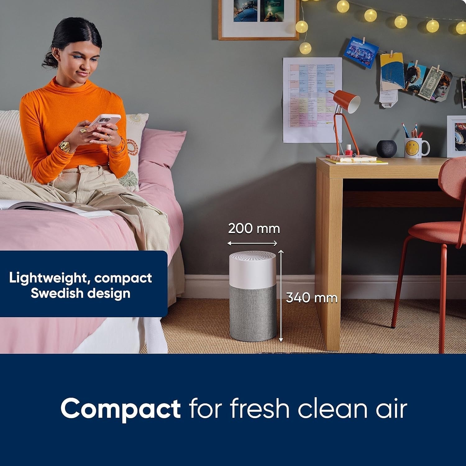 HEPA Air Purifier 38m² Ultra Quiet Bedroom Allergy Dust Pet Odour