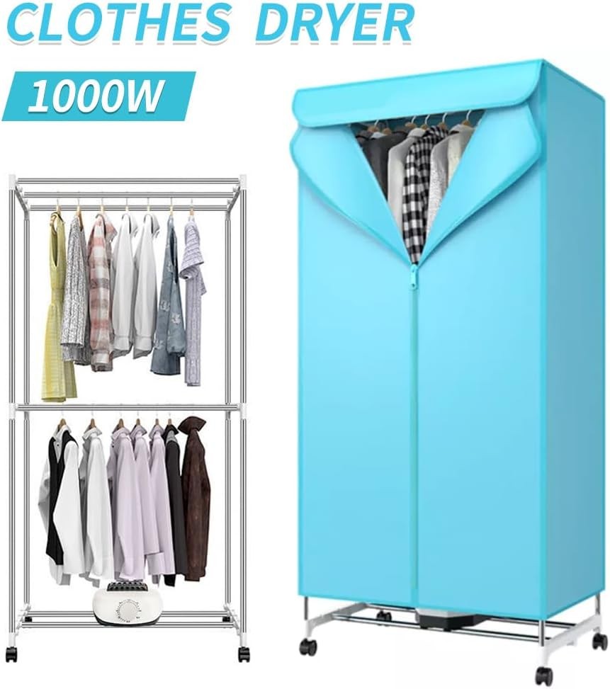 Portable Electric Clothes Dryer 15kg Warm Air Wardrobe 2 Tier 1000W