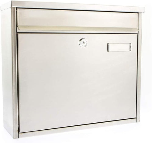 Secure Wall Mounted Post Box – Lockable, Weatherproof, Stainless Steel, 36x32x12
