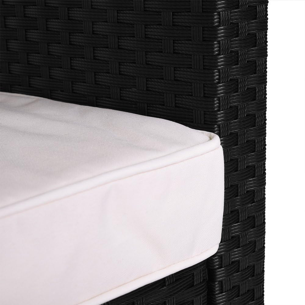 Outdoor Poly Rattan Corner Dining Set | Weatherproof Patio Sofa w/ Cushions