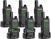 IP67 Waterproof Walkie Talkies 6 Pack PMR446 VOX USB Rechargeable