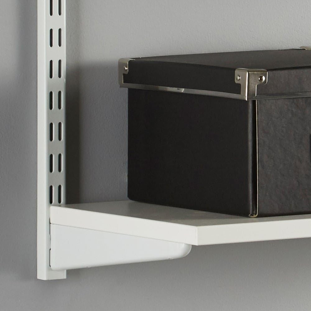 2-Tier Adjustable Bracket Wall Shelf Steel & MDF 90x32x43cm White