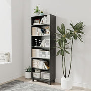 5/6 Tier Tall Wooden Bookcase Storage Shelving Unit Adjustable Display Rack