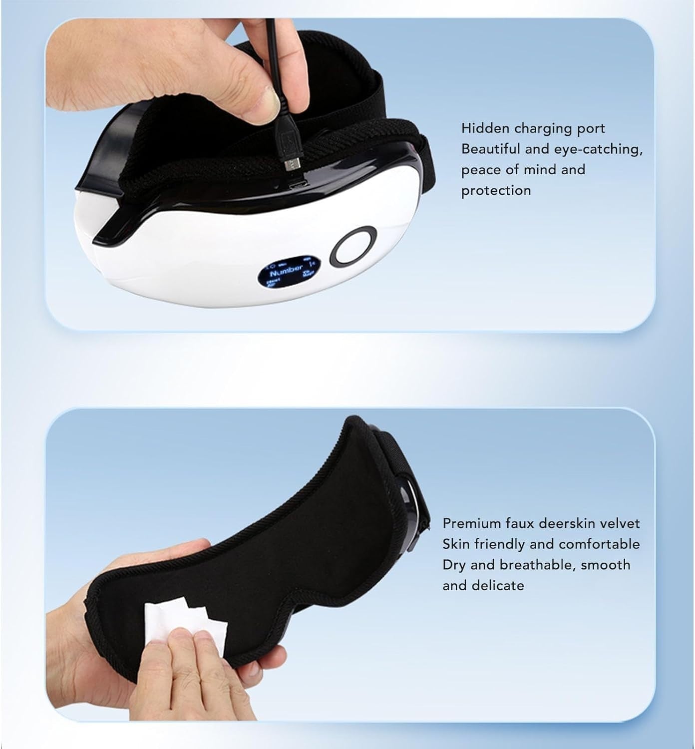 Heated Eye Massager Bluetooth Music Rechargeable Migraine Sleep Relief