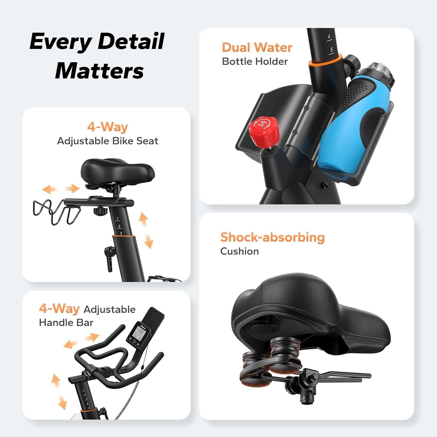 Self-Powered Magnetic Spin Bike w/ 40lb Flywheel, APP Sync, Auto Resistance