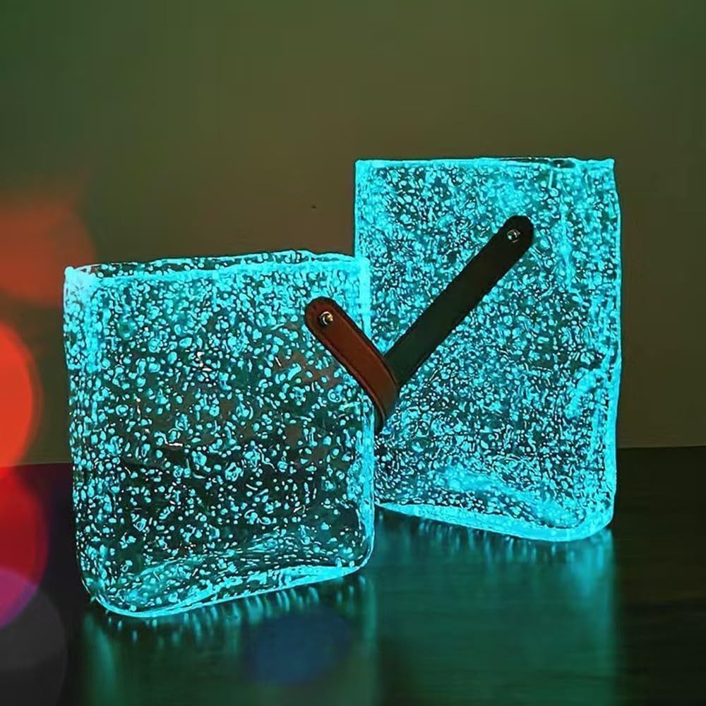 Glow Glass Bag Vase Luminous Handmade Flower Holder Table Home Decor