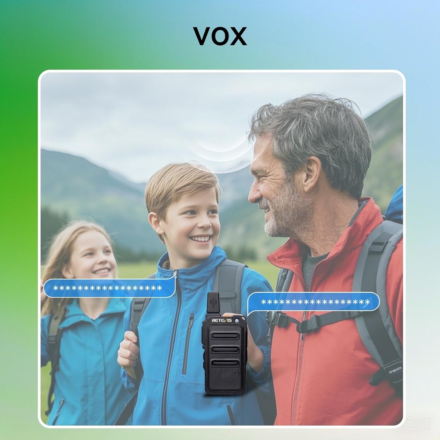 Mini Rechargeable Walkie Talkies PMR446 VOX Long Battery 2 Pack