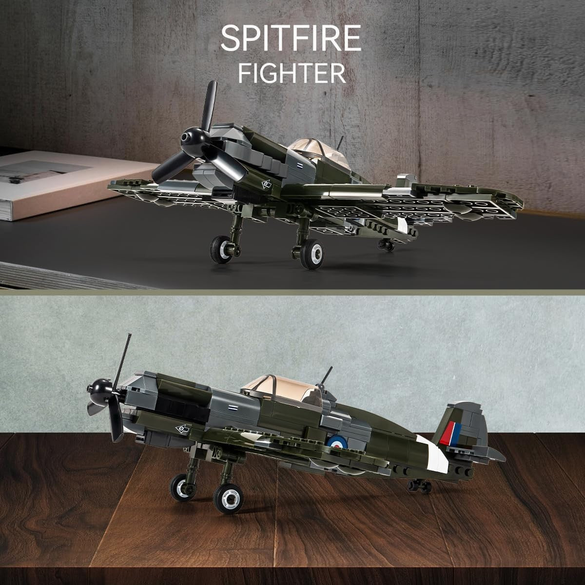 Spitfire Military Jet Building Kit – 290 Bricks Toy for Kids & Adults