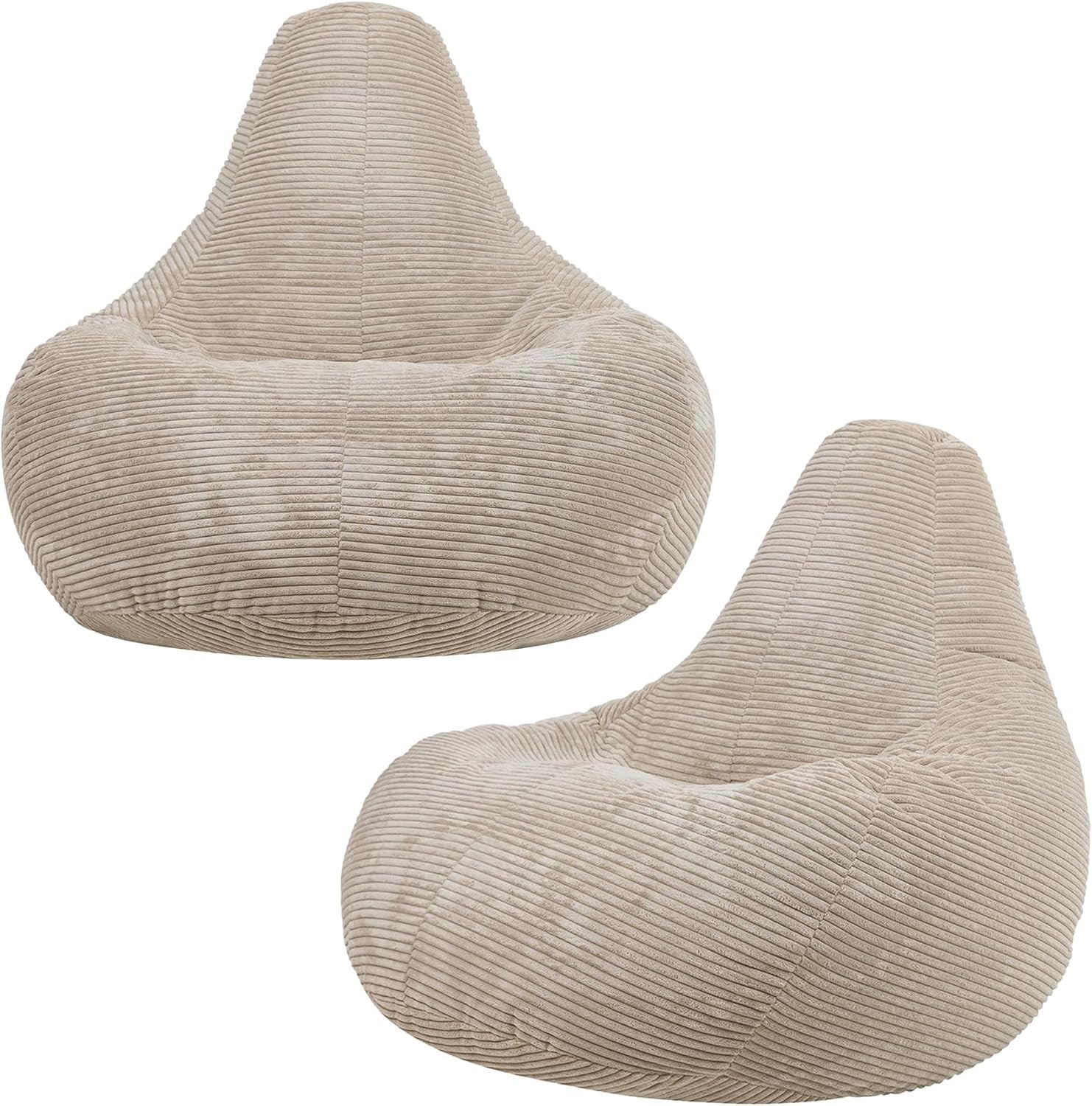 Kids Bean Bag Chairs 2 Pack Soft Corduroy Lounge Chairs for Reading Gaming