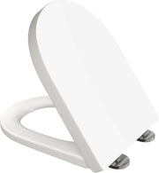 D-Shape Toilet Seat White Anti-Bacterial UF Quick Release Top Fix 420-480mm
